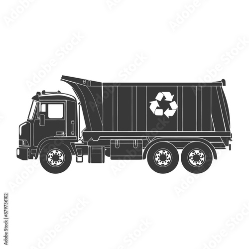 minimalist logo or symbol for garbage truck black color only