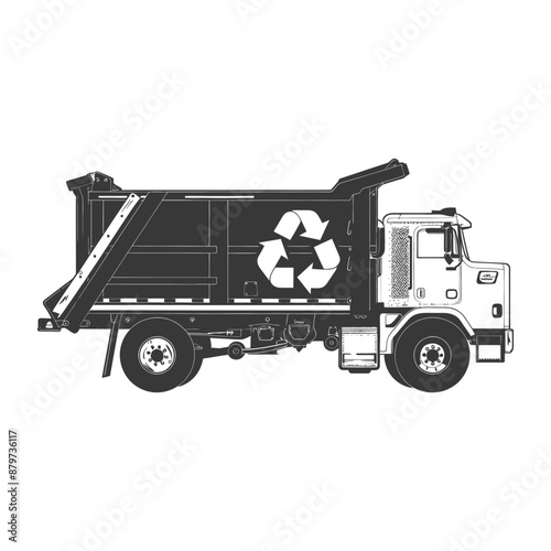 minimalist logo or symbol for garbage truck black color only