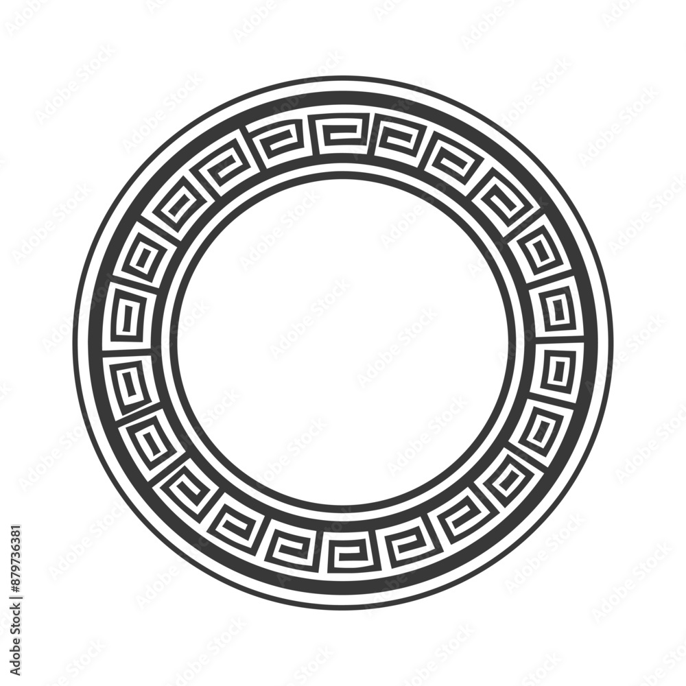 minimalist logo or symbol for greek frame circle black color only