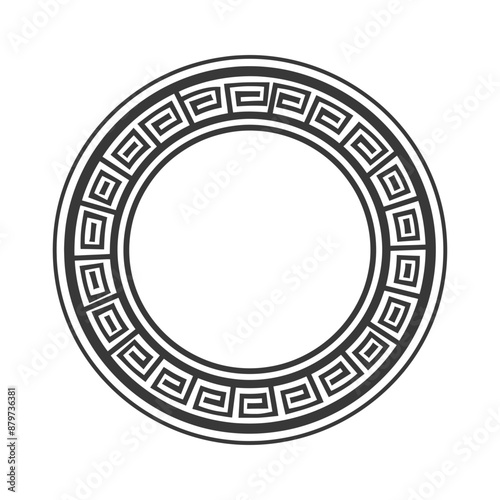 Obraz na płótnie minimalist logo or symbol for greek frame circle black color only w salonie