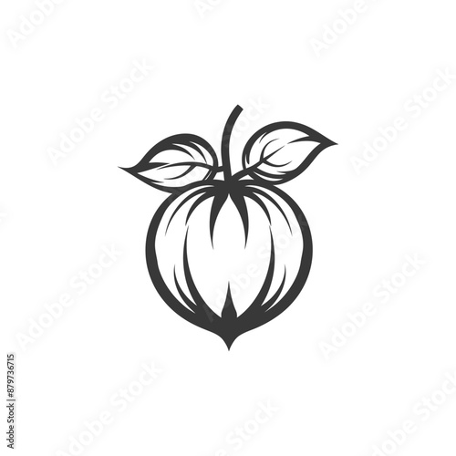 minimalist logo or symbol for hazelnut fruit black color only