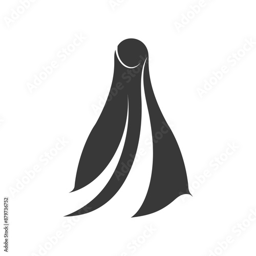 Abstract Minimalist Niqab Icon: Graceful Flowing Fabric