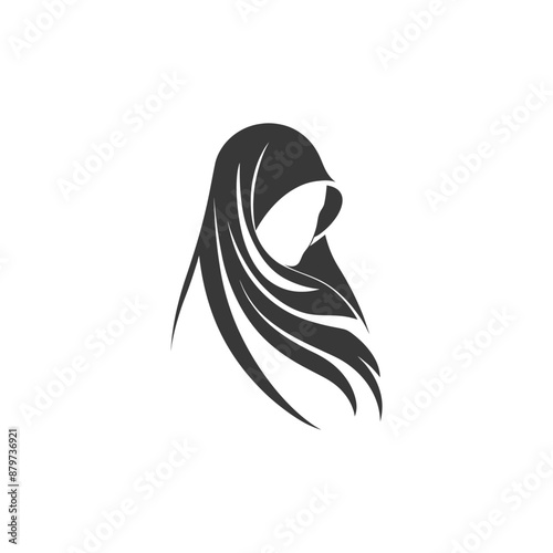 Stylish Minimalist Silhouette of a Woman in a Hijab