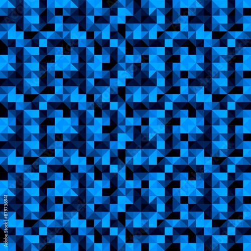 Abstract blue geometric background with triangular patterns, ideal for digital designs and modern aesthetics.