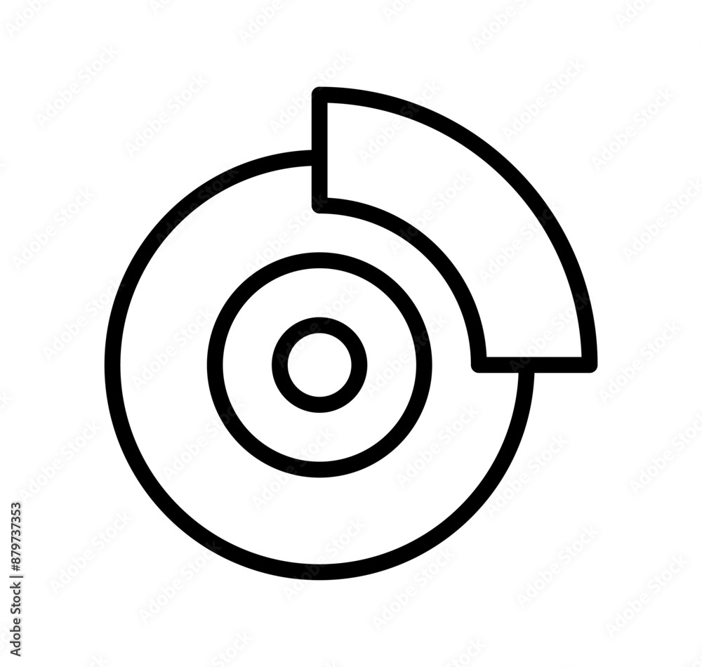 Car brake disc line icon