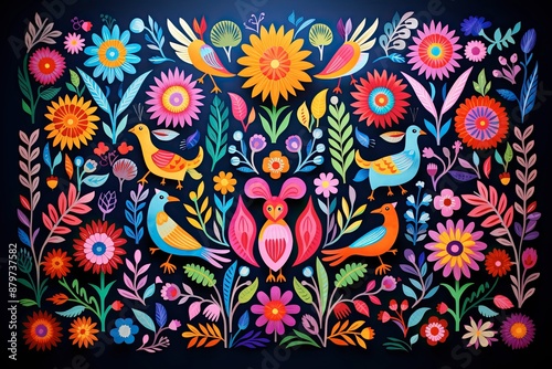 otomi embroidery, mexican textile, art, artisanal, craftsmanship, unique motifs, textile tradition, otomi culture, decorative art, folk