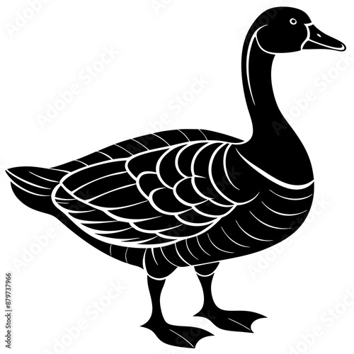 Goose isolated silhouette vector