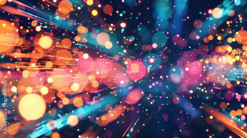 Fototapeta premium Abstract blurred lights with text area, abstract background, dreamy effect