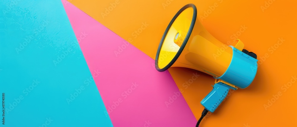 custom made wallpaper toronto digitalmarketing and advertising concept illustration featuring a megaphone on a colorful background ideal for promotional and publicity materials