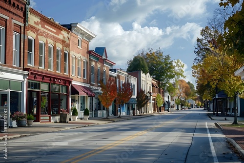 Fototapeta Naklejka Na Ścianę i Meble -  Streets and houses in small towns in America