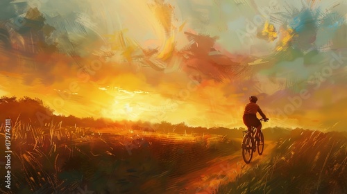 A cyclist embarks on a twilight ride through countryside trails, guided