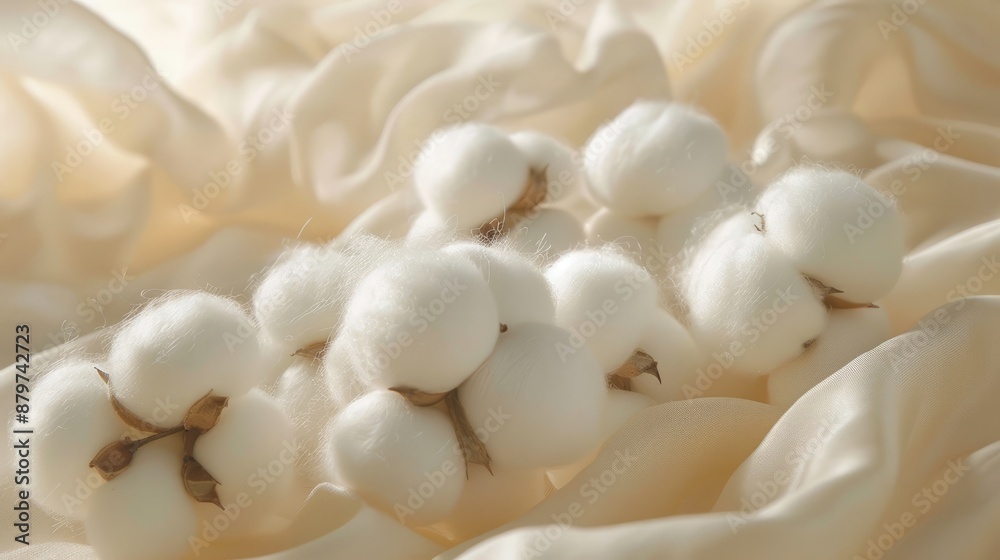 Close-up of a soft, fluffy cotton ball, its gentle fibers soothing against the skin, perfect for skincare routines