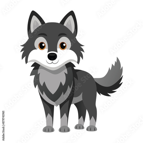 Illustration of Cute Wolf Isolated on white