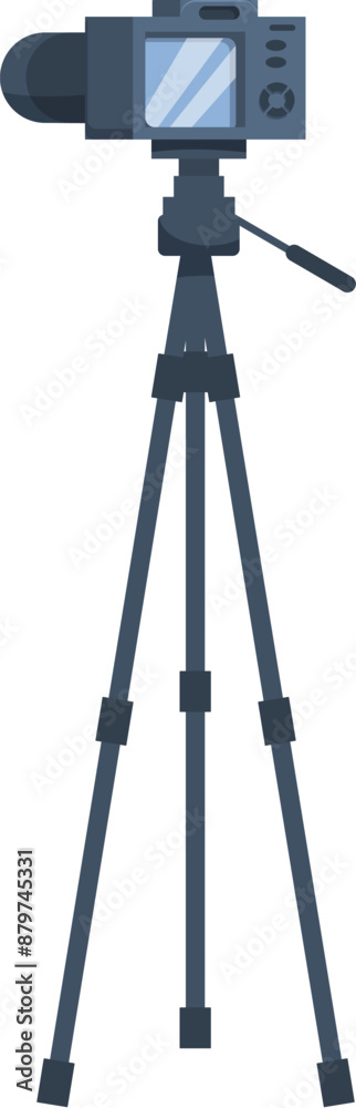 Professional digital camera on tripod is recording video blog using external microphone Professional digital camera on tripod is recording video blog using external microphone