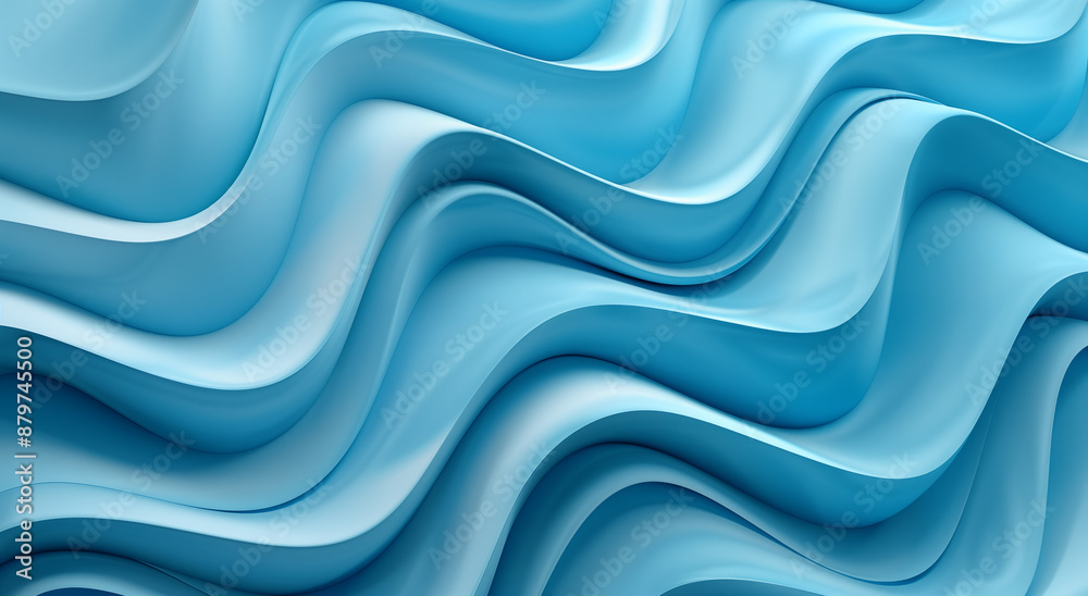 abstract blue tranquil ocean wave art