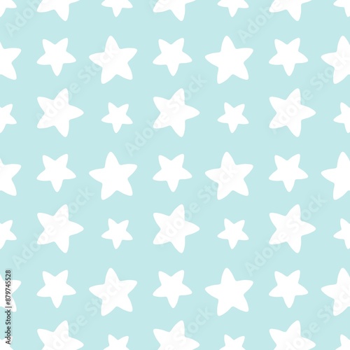 Star repeating raster pattern on blue background