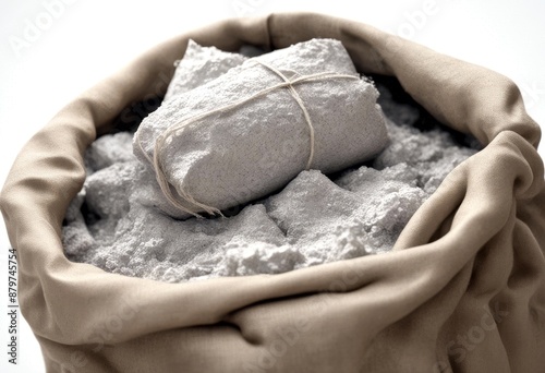 olated rendering cement background white sack