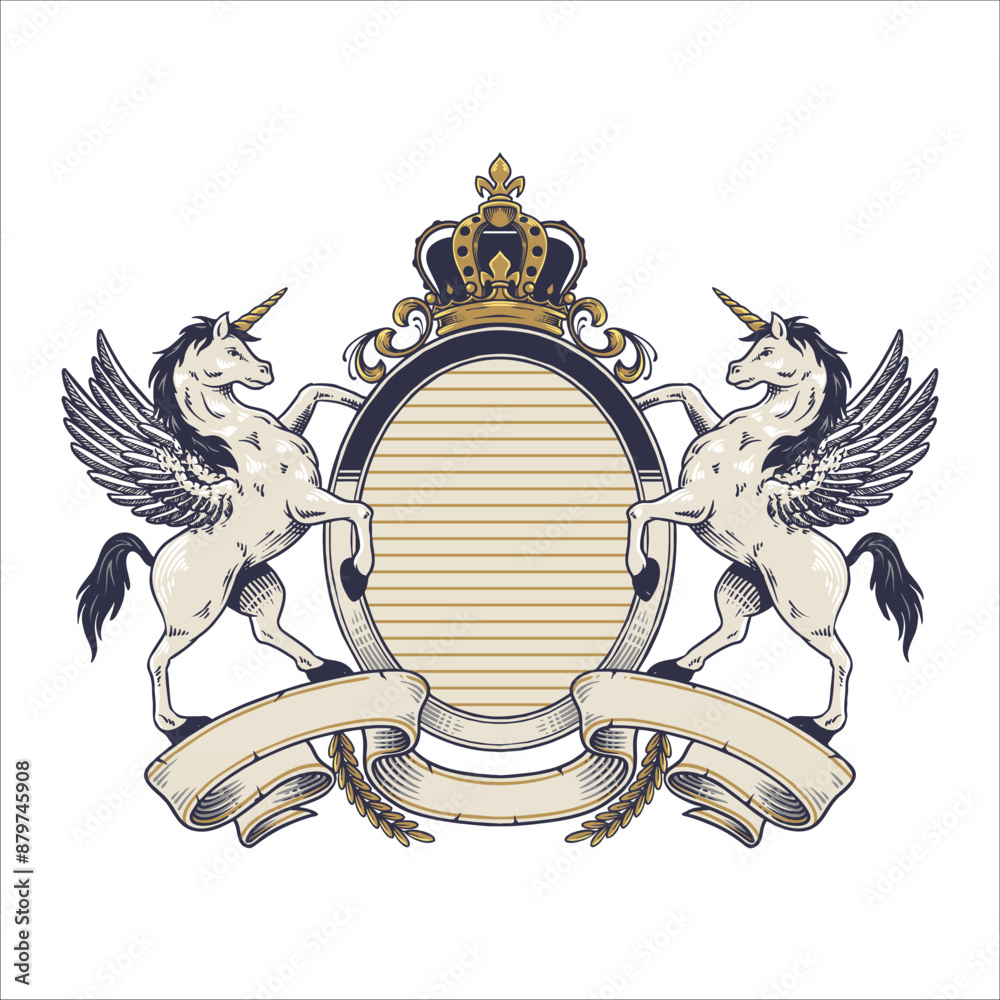 Obraz premium CLASSIC VINTAGE PEGASUS LOGO TEMPLATE