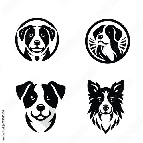 Dog logo design template vector illustration, Dog Logo Design  set, 