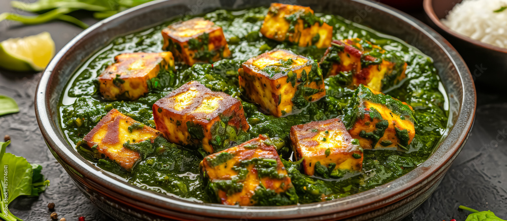Palak Paneer is a popular North Indian dish made with paneer, Indian