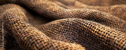 Worn burlap texture with coarse weave, 4K hyperrealistic photo photo