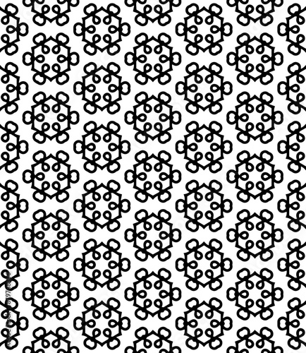 Black and white seamless abstract pattern. Background and backdrop. Grayscale ornamental design.