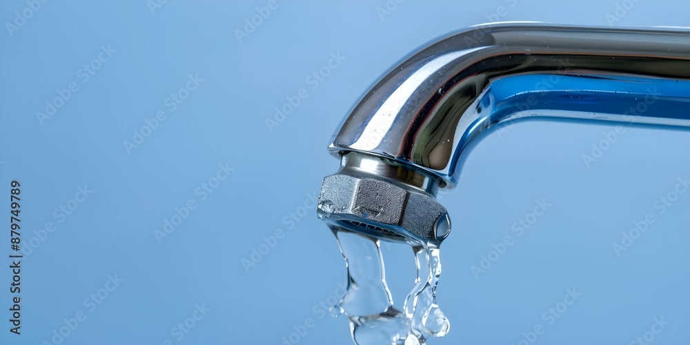 Closeup of a leaking faucet wasting water with isolated background and absence of people. Concept Leaking Faucet, Water Waste, Isolated Background, No People Closeup of a leaking faucet wasting water with isolated background and absence of people. Concept Leaking Faucet, Water Waste, Isolated Background, No People