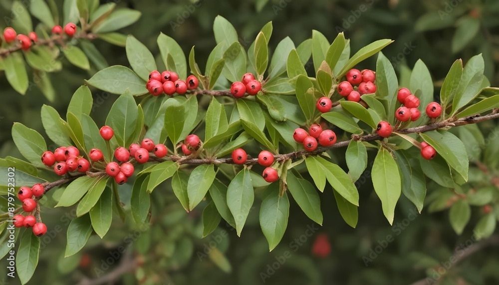 Obraz premium Cotoneaster salicifolius var. floccosus, willowleaf cotoneaster background