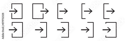 icons sign in and sign out app vector symbol logout and login, arrow and door icon exit and entry