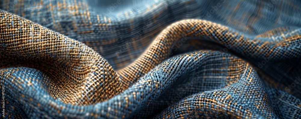 Fototapeta premium Textured linen fabric with detailed weave, 4K hyperrealistic photo