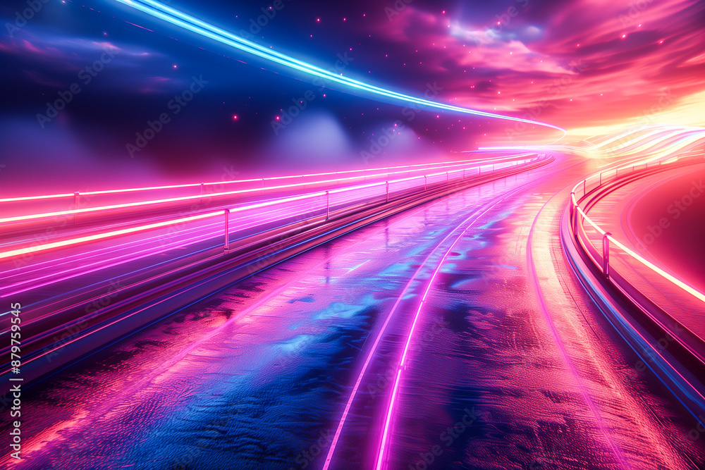 Abstract Background with Pink and Blue Light Streaks in Motion Abstract Background with Pink and Blue Light Streaks in Motion