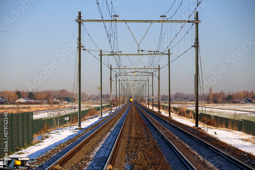 ICM Koploper intercity train between Rotterdam and Gouda at Nieuwerkerk runned by NS