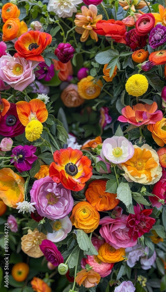 Vibrant Heart-Shaped Floral Arrangement in Garden with Colorful Blooms for Decorative Design Vibrant Heart-Shaped Floral Arrangement in Garden with Colorful Blooms for Decorative Design