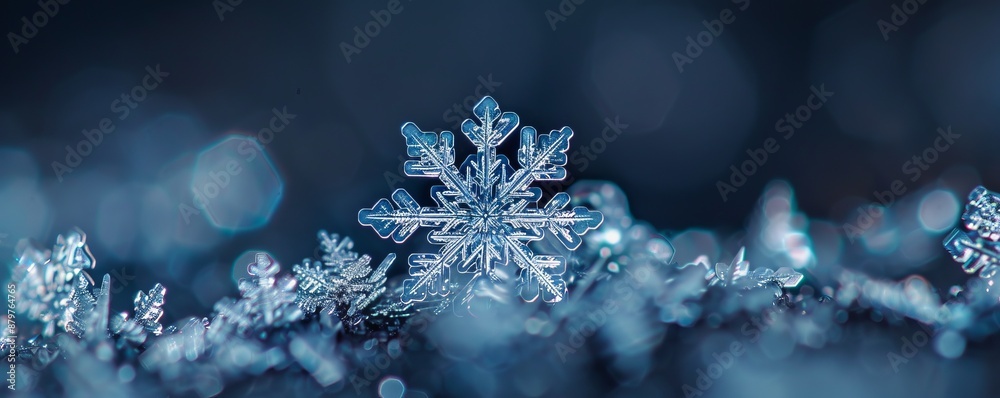 A snowflake under a microscope, its intricate crystalline structure a masterpiece of nature's design. A snowflake under a microscope, its intricate crystalline structure a masterpiece of nature's design.