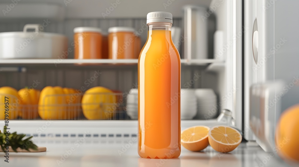 Blank Label Juice Bottle: A juice bottle with no label in a fridge.
Blank Label Juice Bottle: A juice bottle with no label in a fridge.