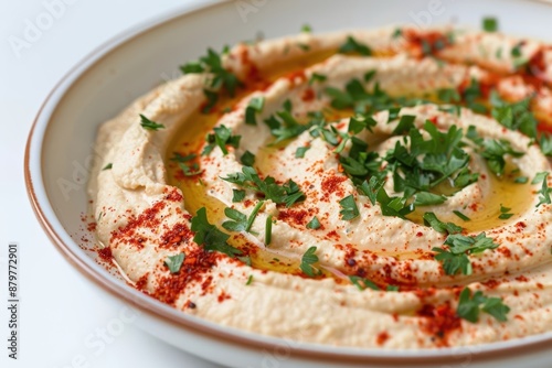 Gourmet Doctored-Up Hummus Dish photo