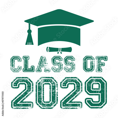 Class of 2029 typography design vector. Text for design, congratulation event, T-shirt, party, high school or college graduate. Editable class of 2029 typography design