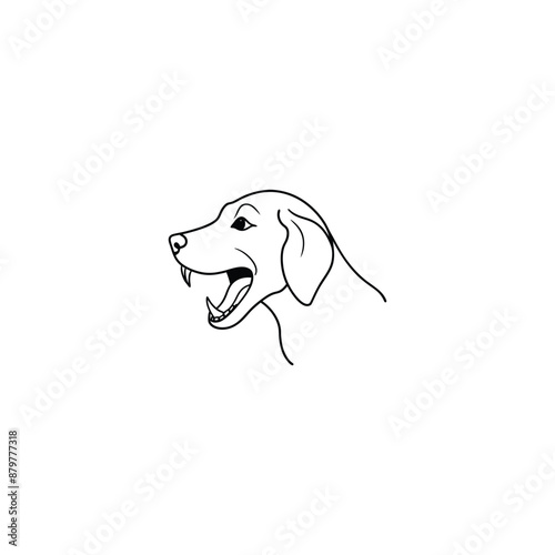 Vector image of an dog head on white background