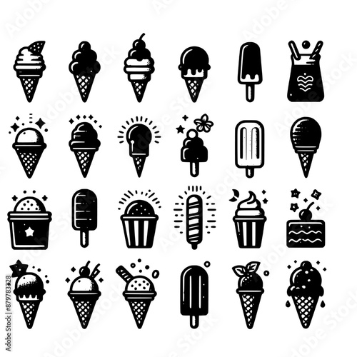 ice cream set vector illustration isolated