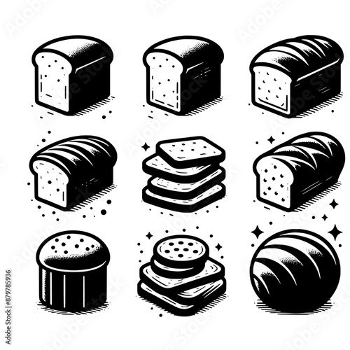 bread bakery set vector isolated