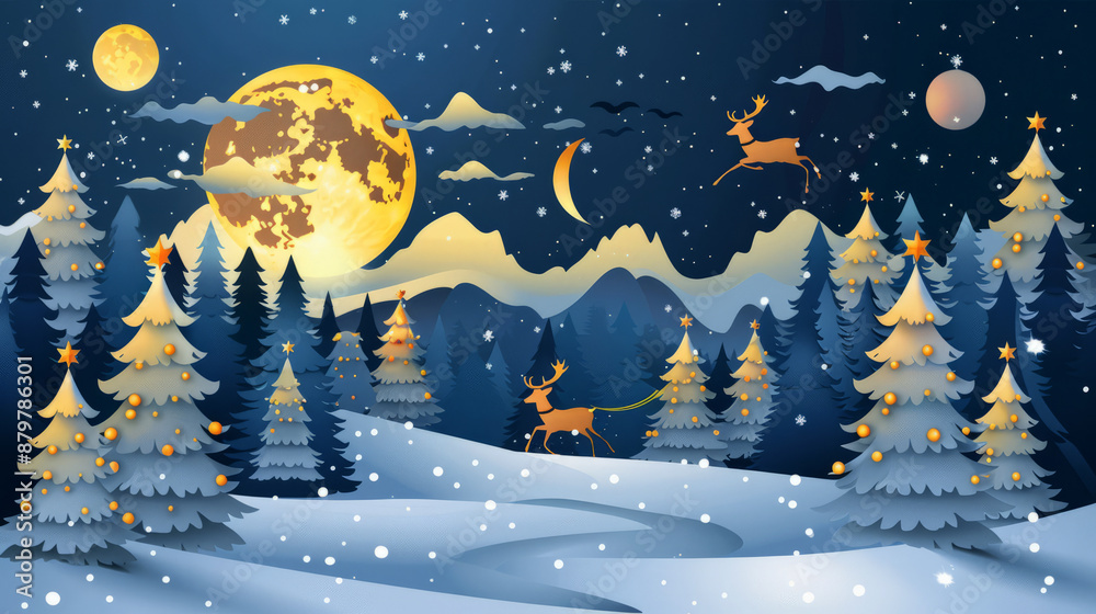 christmas night card design