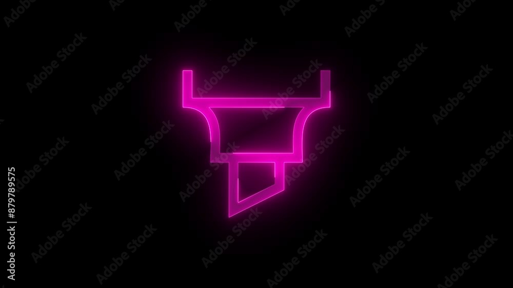 Highlight pen stroke icon glowing neon animation, Neon icon animated on black background Highlight pen stroke icon glowing neon animation, Neon icon animated on black background