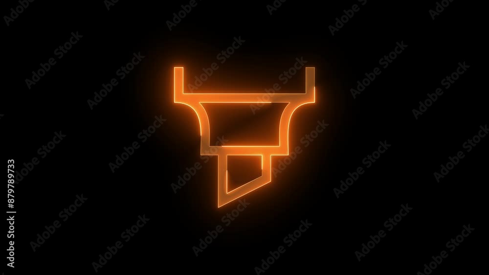Highlight pen stroke icon glowing neon animation, Neon icon animated on black background Highlight pen stroke icon glowing neon animation, Neon icon animated on black background
