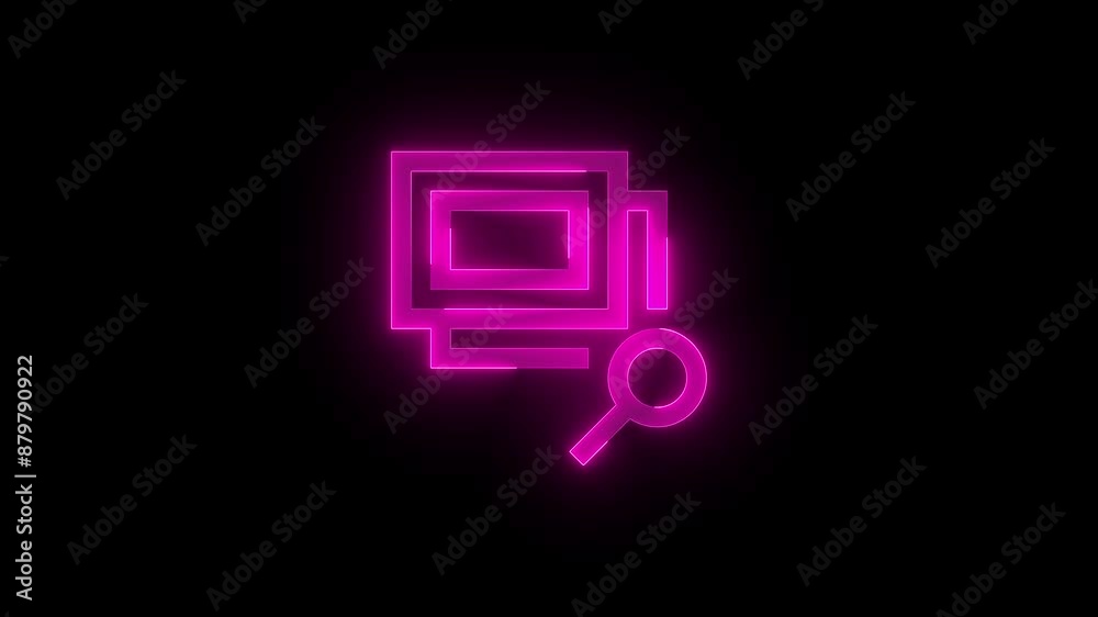 Browse photos stroke icon glowing neon pink color animation Browse photos stroke icon glowing neon pink color animation