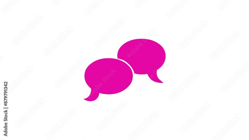 Speech bubble simple shape icon pink color animation on white background Speech bubble simple shape icon pink color animation on white background