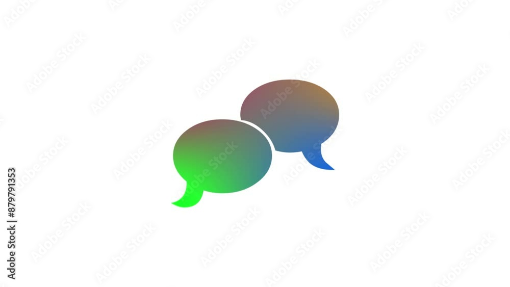 Speech bubble simple shape icon green gradient animation on white background Speech bubble simple shape icon green gradient animation on white background