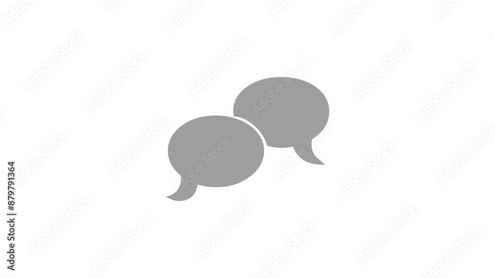 Speech bubble simple shape icon gray color animation on white background Speech bubble simple shape icon gray color animation on white background