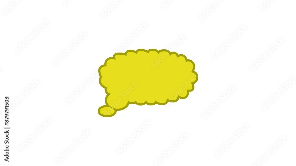 Speech balloon simple shape icon yellow color animation on white background Speech balloon simple shape icon yellow color animation on white background