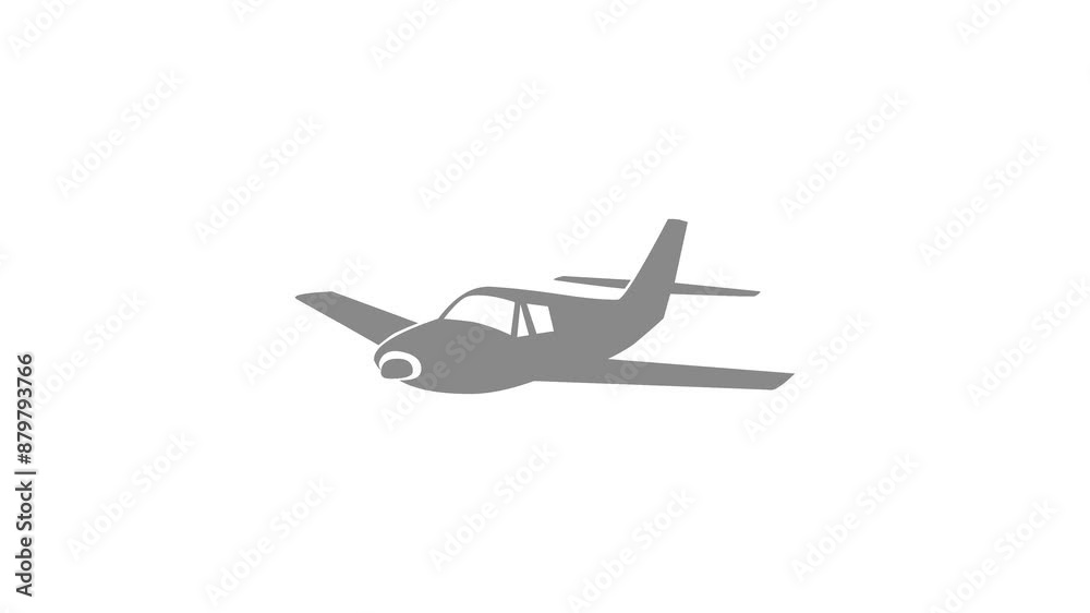 Airplane shape icon animation on white background, Aeroplane symbol icon Airplane shape icon animation on white background, Aeroplane symbol icon
