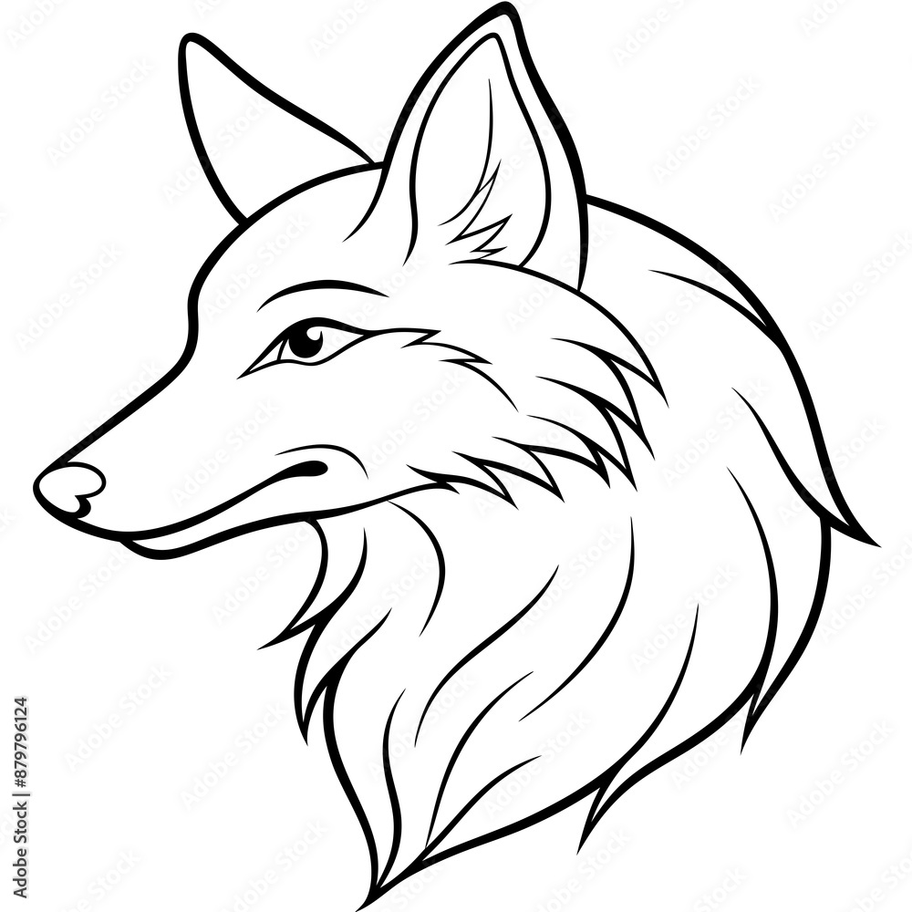 Elegant Wolf Head Illustration in Clean lineart Vector Style. Elegant Wolf Head Illustration in Clean lineart Vector Style.